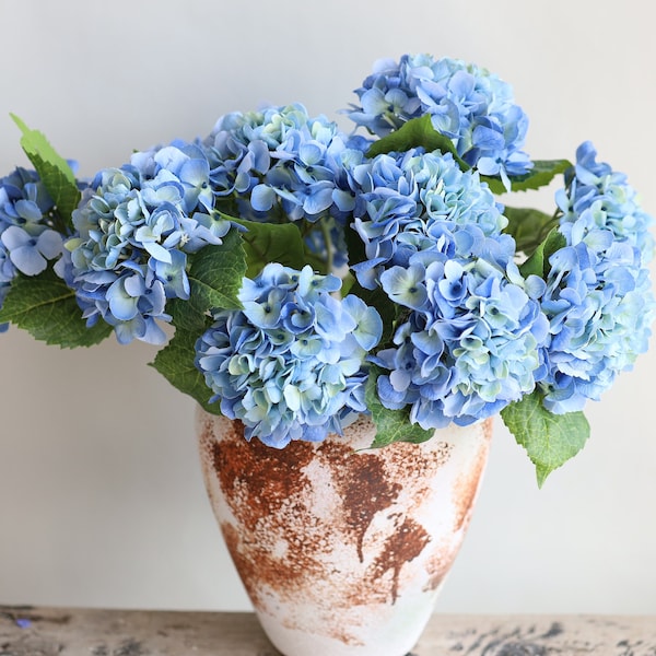 20" Real Touch Blue hydrangea, Artificial Hydrangea, Faux Blue hydrangea, DIY Wedding/Wedding Decor/Home Decor