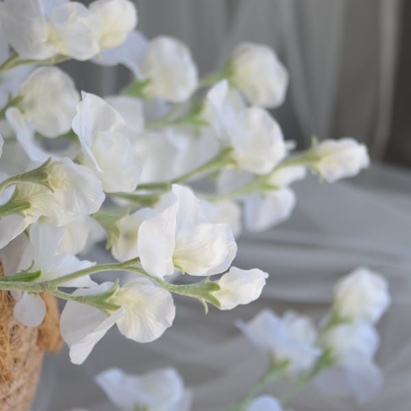 3 colors! White Sweet Pea, Artificial Sweet Pea, Lilac Flowers, Sweet Pea Flower, Silk Sweet Pea, Sweet Pea Decorations