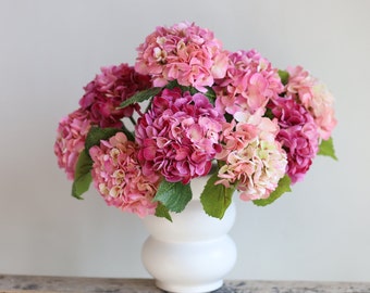 20" Real Touch Pink hydrangea, Artificial Hydrangea, Faux Hot Pink hydrangea, DIY Wedding/Wedding Decor/Home Decor/Gift