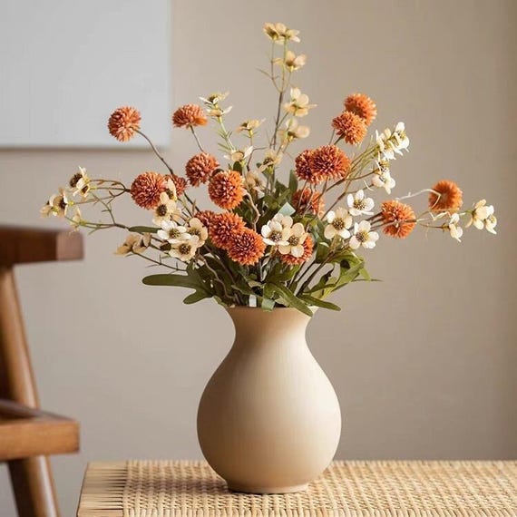 Small Fake Flowers, Silk Fall Flowers, Tiny Silk Flowers, Faux Filler Flowers, Faux Wildflowers,Silk Chrysanthemum, Faux Daisies, Faux Daisy