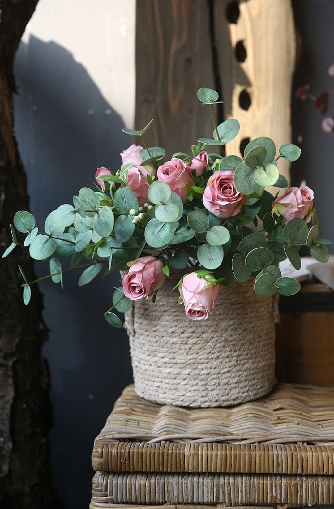 Real Touch Eucalyptus Faux Eucalyptus Dusty Greenery Etsy