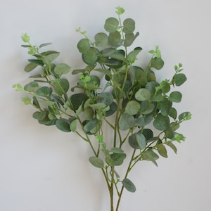 Faux Eucalyptus, Burgundy Eucalyptus, Fall flowers, Artificial Eucalyptus, Autumn Orange Eucalyptus, Faux Leaves, Fall Decor Green