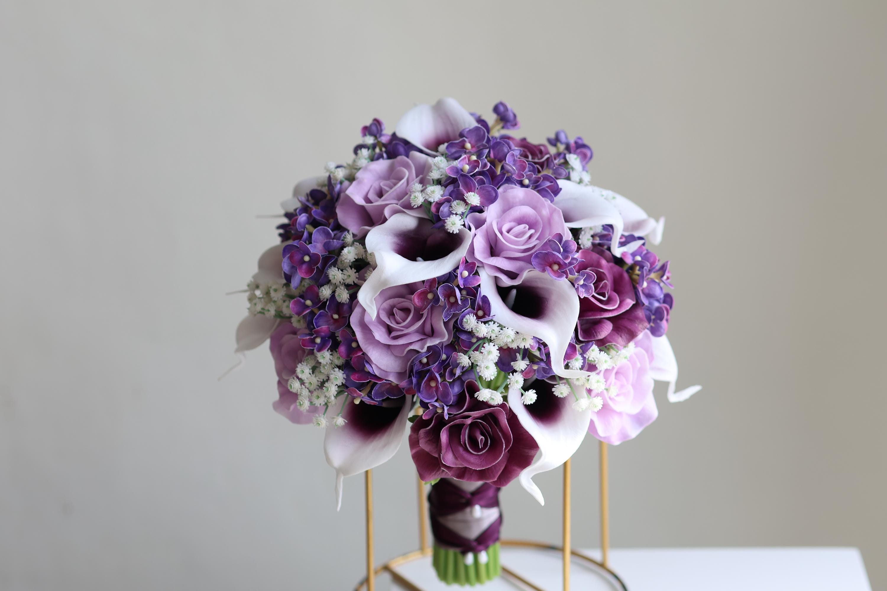Bouquet de 10 lys calla artificiels blancs pour mariage, fête Bouquet de 10 lys calla artificiels blancs pour mariage, fête