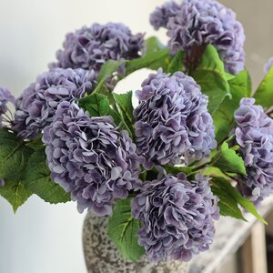 20 Real Touch Huge purple Hydrangea Stem, Realistic Artificial Lavender Purple Flower, /DIY Floral/Wedding/Home Decoration/Gift image 6