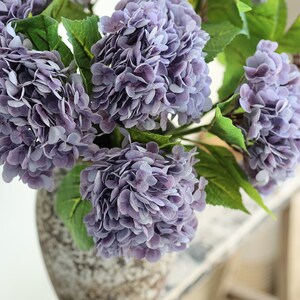 20 Real Touch Huge purple Hydrangea Stem, Realistic Artificial Lavender Purple Flower, /DIY Floral/Wedding/Home Decoration/Gift image 7