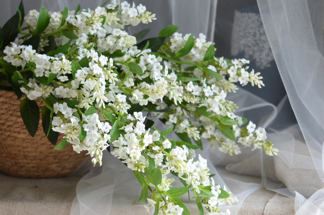 White Silk Flowers, Small White Flowers, Silk Wildflowers, Miniature