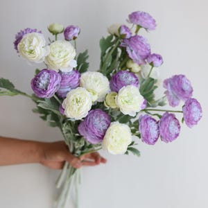 20" Ranunculus Flowers, Ranunculus Flowers, Artificial Ranunculus, Faux Ranunculus, White Ranunculus,gift