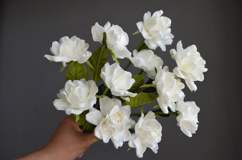 Gardenia, Artificial Gardenia, Real Touch Gardenia, Silk Gardenia, White Gardenia, Real touch flowers, Gardenia Flowers, White silk flowers image 8