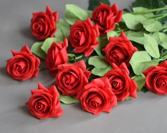 Real Touch Flowers, Real Touch Roses,  Cream Roses, Ivory Roses, Silk Roses, Home Decor, Real Looking Roses, Cabbage Rose, Wedding Decor
