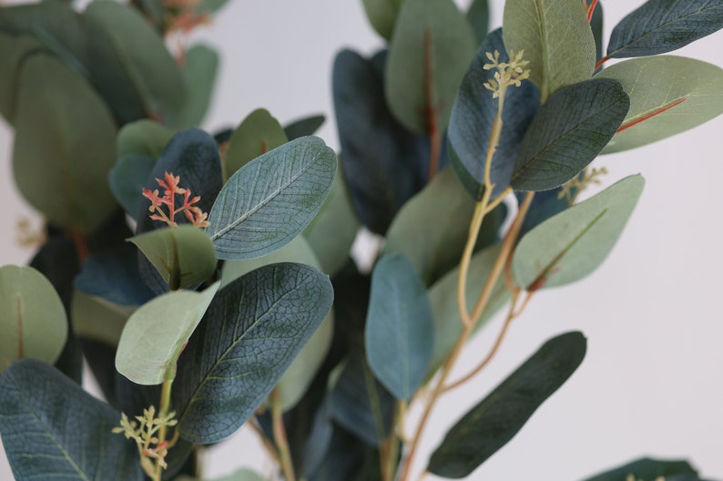 31 Faux Pink Eucalyptus Stems, Artificial Blush Eucalyptus, Holiday Home Decor/Fall Decor/Wedding/gift image 8