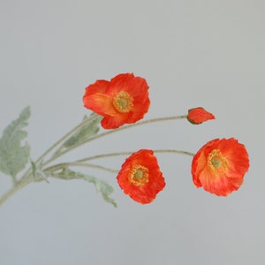 23 Artificial Poppy, Silk Wildflowers, Silk Poppy, Artificial Faux Flower, Faux Wildflowers/Home Decoration/Gift/Kitchen Decorations Dark orange