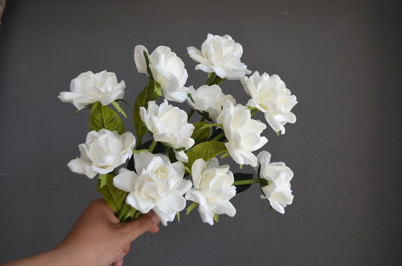 Gardenia, Artificial Gardenia, Real Touch Gardenia, Silk Gardenia, White Gardenia, Real touch flowers, Gardenia Flowers, White silk flowers image 3