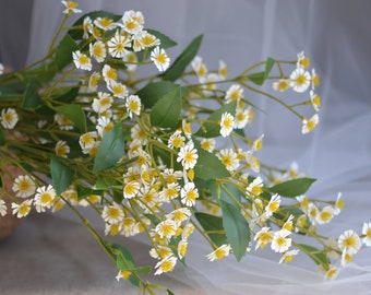 3 Colors! White Silk Wildflowers, Artificial Chamomile, Miniature Wildflowers, Faux Wildflowers, Faux Greeny, Artificial Flowers