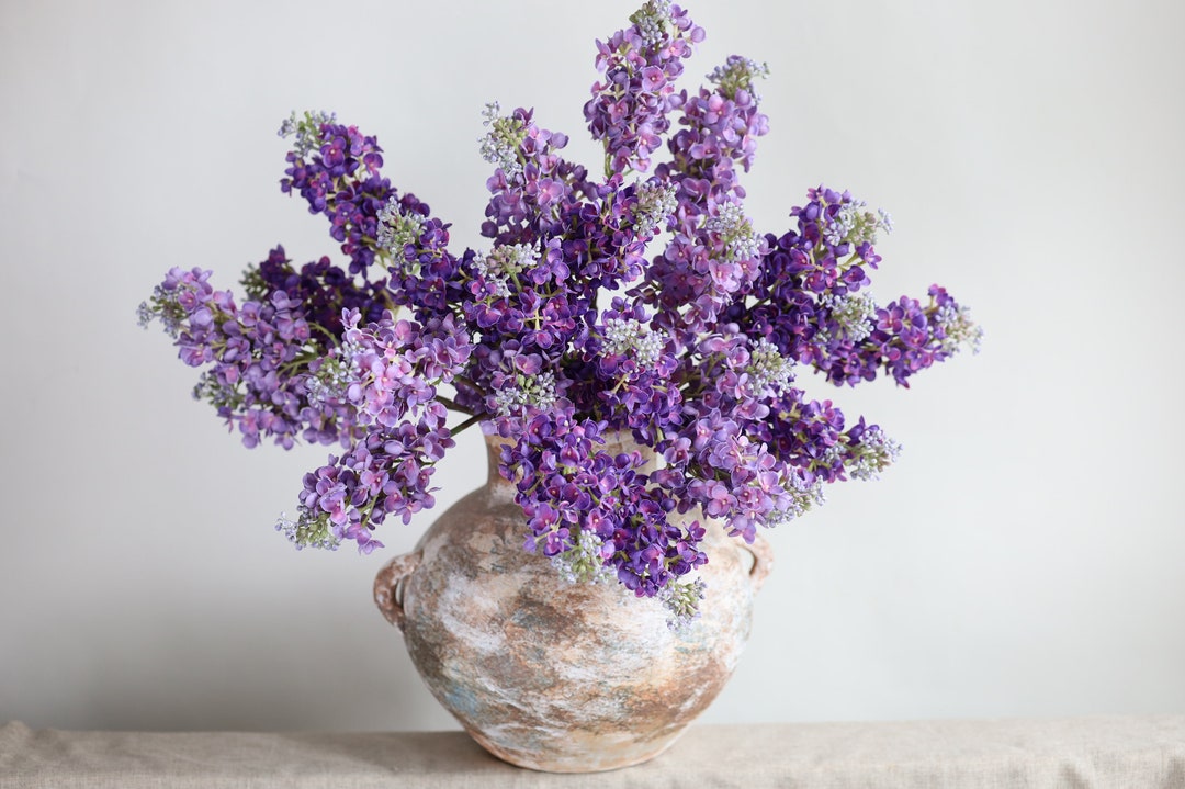 25 Real Touch Lilac Flower Stem, Artificial Flower, Lilacs Flowers