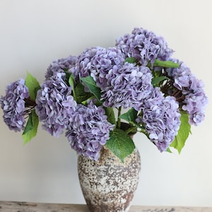 20 Real Touch Huge purple Hydrangea Stem, Realistic Artificial Lavender Purple Flower, /DIY Floral/Wedding/Home Decoration/Gift image 1