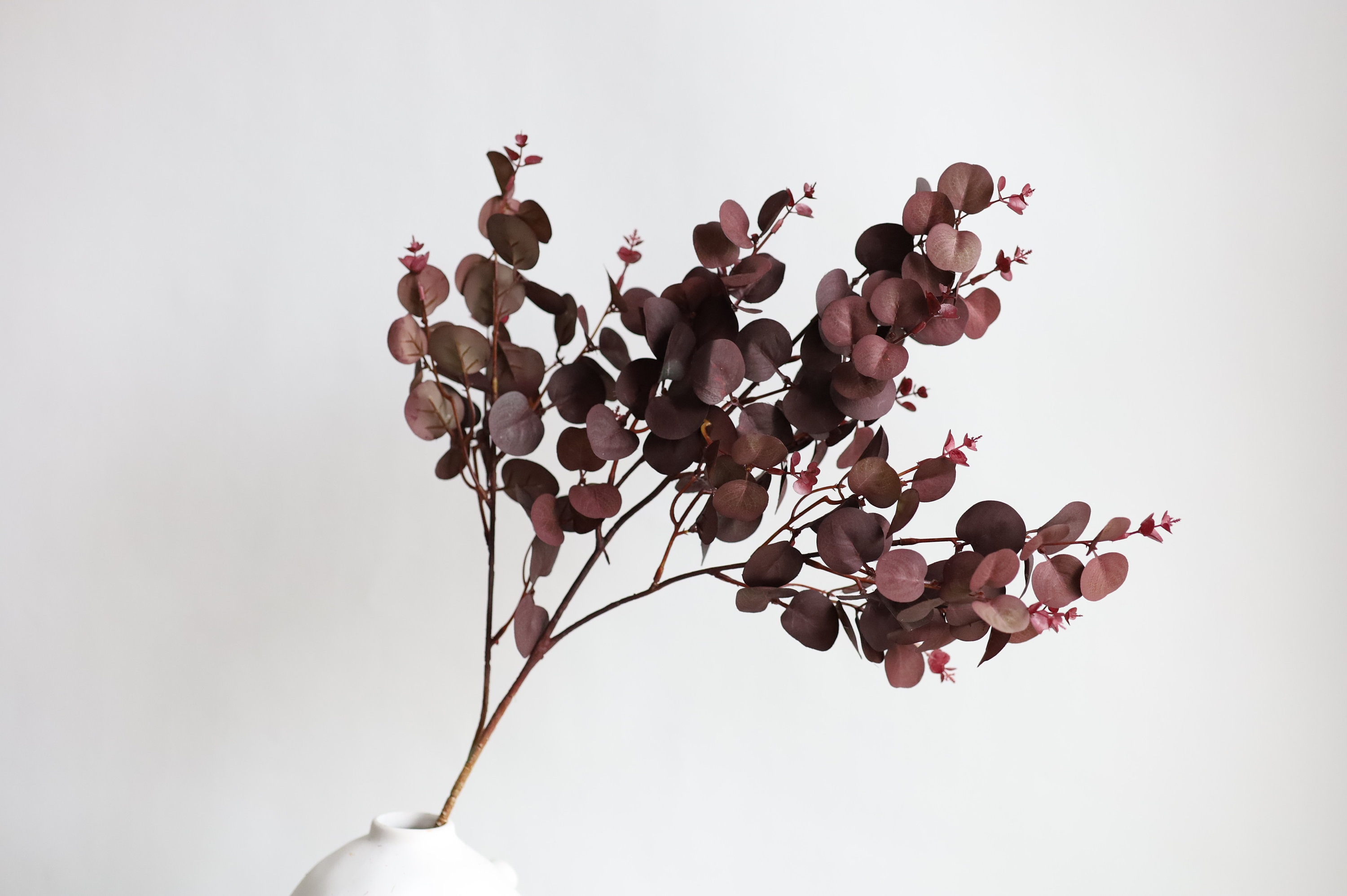 Faux Eucalyptus, Burgundy Eucalyptus, Fall flowers, Artificial Eucalyptus, Autumn Orange Eucalyptus, Faux Leaves, Fall Decor
