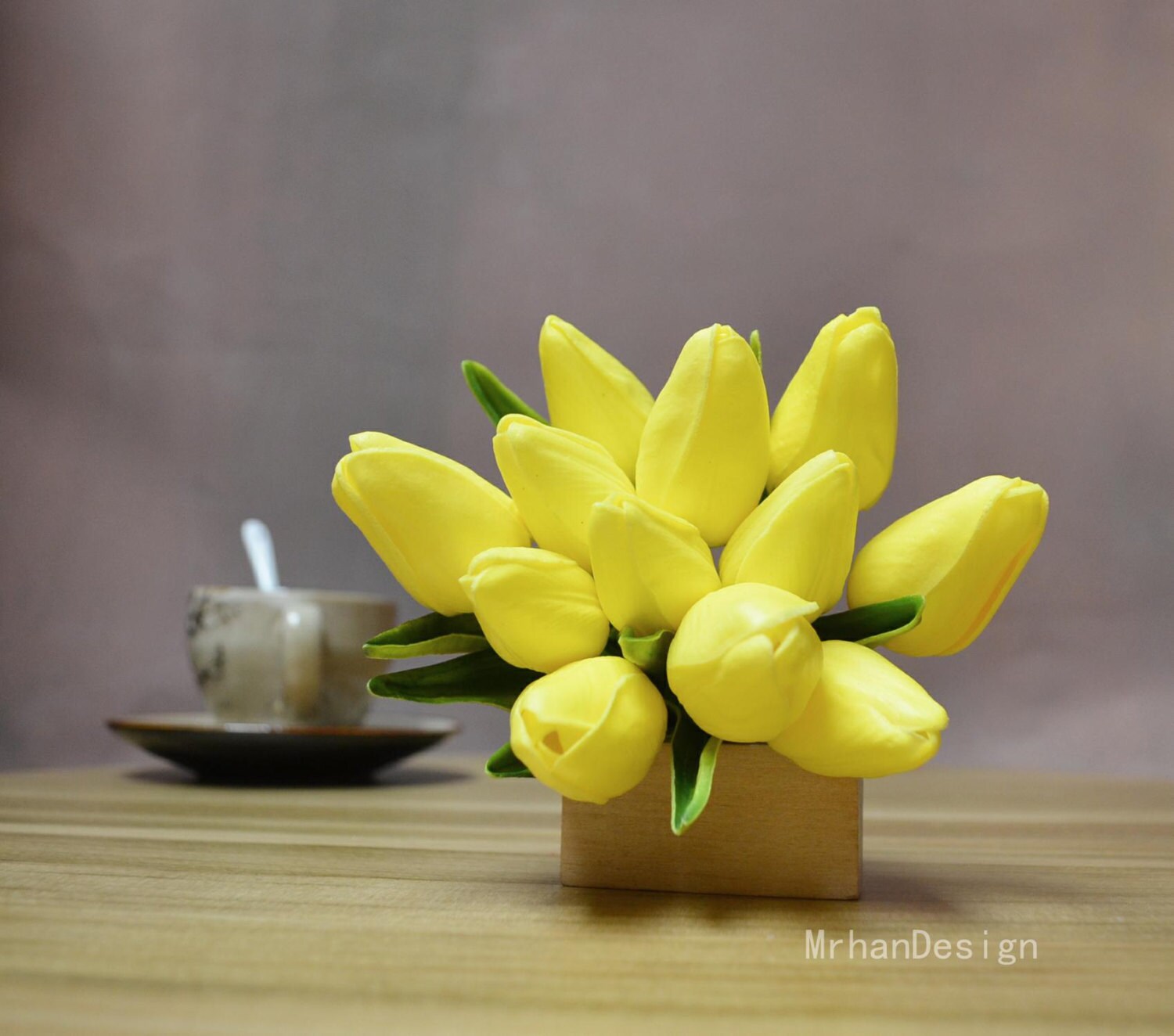 Yellow Silk Tulips Real Touch Silk Bridal Bouquets Yellow Mini Etsy