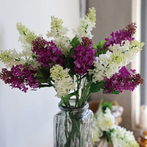 25&quot; Faux Lilacs, Lilac Flowers Stems, Artificial Lilac, Fake Lilac, Silk Lilacs, Home Decoration/Gifts