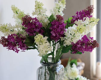 25" Faux Lilacs, Lilac Flowers Stems, Artificial Lilac, Fake Lilac, Silk Lilacs, Home Decoration/Gifts