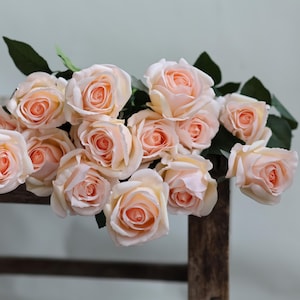 27.5&quot; Rose, Fake Roses, Artificial Flowers, Real Touch Flowers, Real Touch Roses, Faux Roses/Blush Roses/Faux Flowers