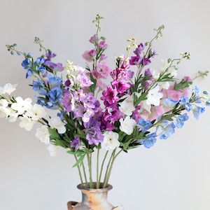 40" Real Touch Delphinium, Artificial Delphinium, Real Touch Flowers, Faux Delphinium, Home Decor/Wedding Decor/Gift