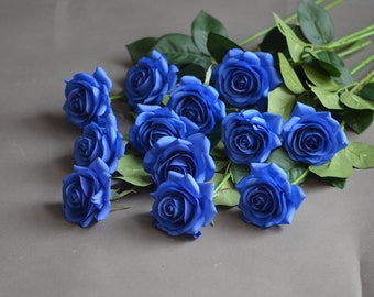Blue Roses, Real Touch Flowers, Real Touch Roses, Silk Roses, Home Decor, Real Looking Roses, Cabbage Rose, Wedding Decor