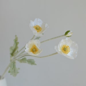 Pavot artificiel 23, fleurs sauvages en soie, pavot en soie, fleur artificielle artificielle, fleurs sauvages artificielles/décoration de la maison/cadeau/décoration de cuisine White