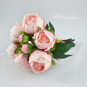 Pink Peony Bundles Real Touch Flowers Silk Peony Bridal Bouquets Wedding Centerpieces Bridesmaid Bouquets