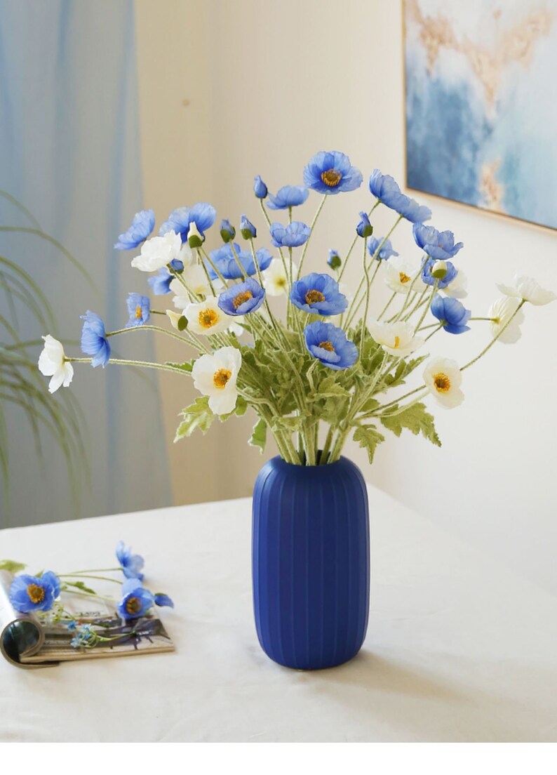 Artificial Poppy Silk Wildflowers Silk Poppy Artificial Etsy