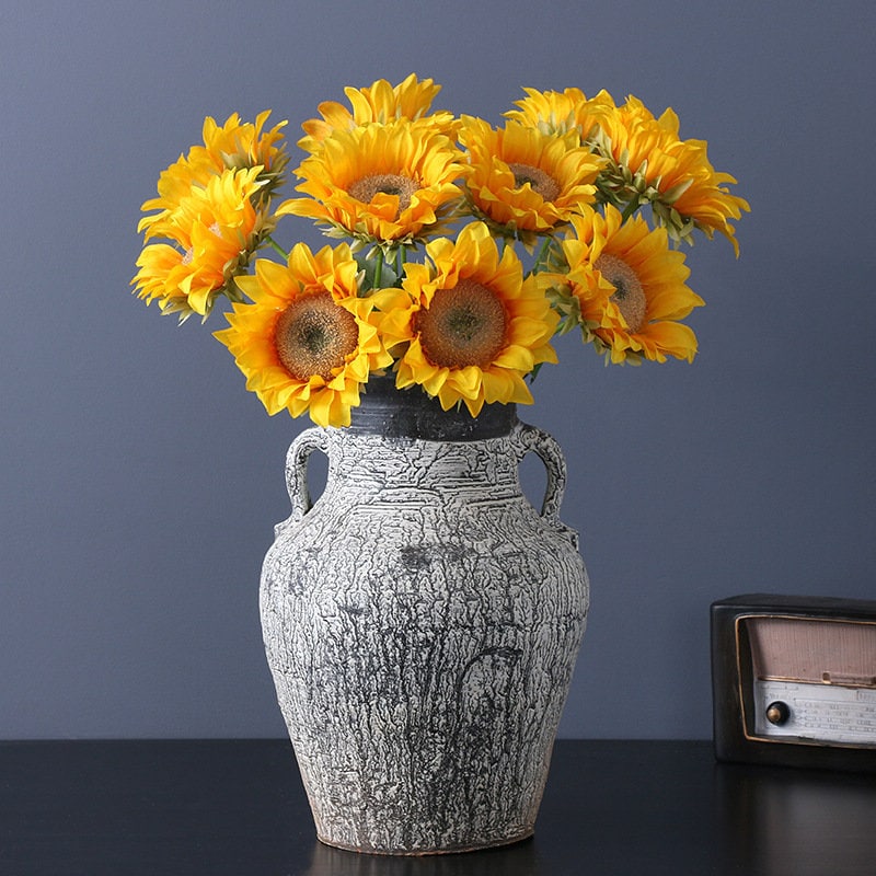 Fake Sunflowers Artificial Sunflowers Silk Sunflowers Faux Etsy