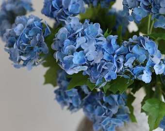 25" Real Touch Seeded Blue Hydrangeas, Snowball Hydrangea, Faux Hydrangea, Holiday Hosting Decor/DIY Wedding Bouquets/Home Decor/Host Gift