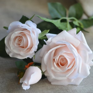27.5&quot; Artificial Roses,  Real Touch Roses, Blush Pink Roses, Cream Pink Roses/Gift