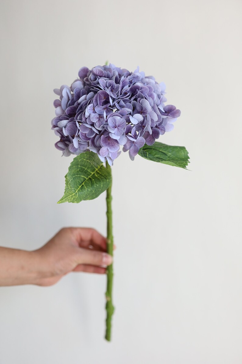 20 Real Touch Huge purple Hydrangea Stem, Realistic Artificial Lavender Purple Flower, /DIY Floral/Wedding/Home Decoration/Gift image 8