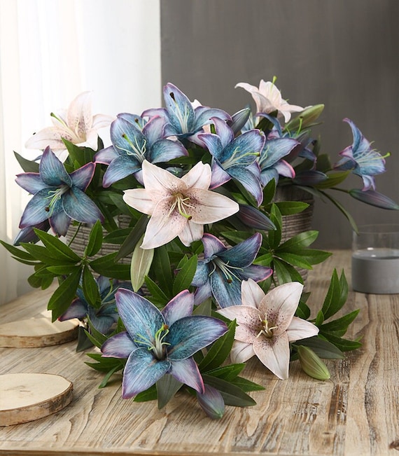 Kunstlilie, Knstliche Blume, Blau Lila Blume, Hochzeitsdekoration, Echte  Touch Blume, knstliche Lillies, Lilie Blume, Tiger lillies - Etsy.de
