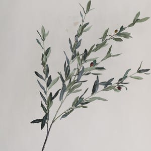 100 cm konstgjord olivkvist, olivstjälkar, konstgjorda olivstjälkar, olivblad/konstgjorda grenar/konstgjorda stjälkar/trädgårdsblomma present Ganlan