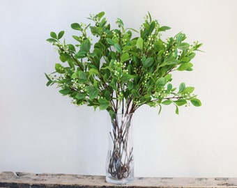 Ramo di pianta verde da 30,3", steli di piante finte artificiali, decorazioni per la casa/piante per bouquet/matrimonio/regalo
