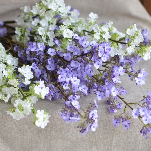 Blossom, Small Purple Flowers, Small Fake Flowers, Fake Purple Flowers, White Wildflowers, Faux Purple Flowers, Purple Silk Flowers,