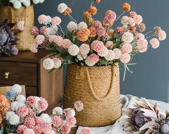 9 colori! Fiore finto artificiale, fiori di campo finti, crisantemo palla, decorazioni per la casa, dente di leone di seta, fiore finto, regali per la mamma