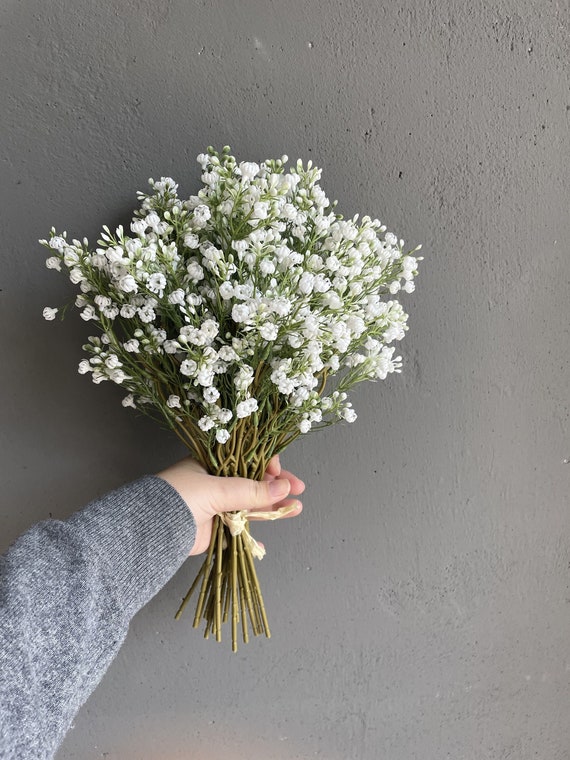 Artificial Silk Gypsophila Baby Breath Fake Flower Bouquet Home Wedding Decor, White