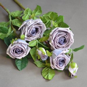 Dusty Blue Roses, English Garden Roses, Wedding Decor, Home Decoration, Real Touch vintage blue Roses, DIY Wedding Bouquets