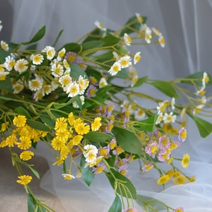 Kunststoff Wildblumen, künstliche Kamille, Miniatur Wildblumen, künstliche Wildblumen, künstliche Blumen, Innendekoration