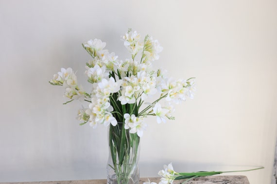 25" Real Touch flowers, White Artificial Freesia, Artificial Orchid, Real Touch Freesia, Home decor/Gift