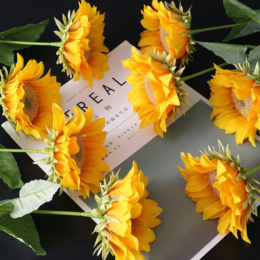 Fake Sunflowers, Artificial Sunflowers, Silk Sunflowers, Faux Sunflowers, Home and Living, Door