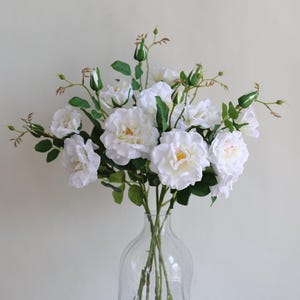 26&quot; White Garden Roses, Real Touch Roses, Real Touch Flowers, Silk Roses, Fake Flowers, White Flowers, Gift For Her