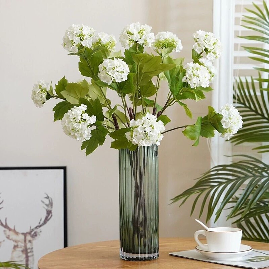27.5inch Artificial Hydrangeas, Fake Hydrangeas, Green Hydrangea, Faux