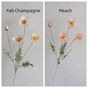 Fleurs de pavot artificielles 23", fleurs sauvages en soie, coquelicots rouges, fleur orange/cadeau/décor floral image 12