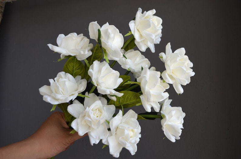 Gardenia, Artificial Gardenia, Real Touch Gardenia, Silk Gardenia, White Gardenia, Real touch flowers, Gardenia Flowers, White silk flowers image 1