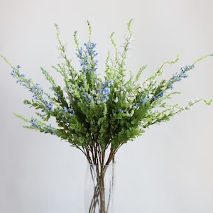 Small White Blue Spring Wildflowers, Faux Greenery, Fake Flowers, Home Decor/Floral arrangement/Gift