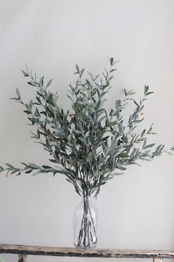 40" Faux Olive Branch, Olive Stems, Artificial Olive stems, Olive Leaf/Faux Branches/Faux Stems/Garden Flower Gift