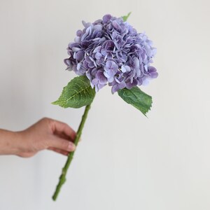 20 Real Touch Huge purple Hydrangea Stem, Realistic Artificial Lavender Purple Flower, /DIY Floral/Wedding/Home Decoration/Gift Dusty purple-DXQ